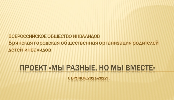 Проект «Мы разные, но мы вместе»