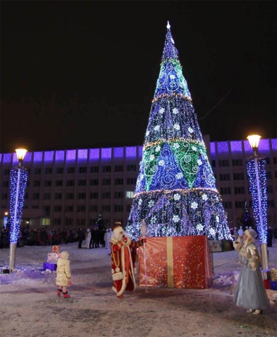 Главная елка столицы Поморья зажглась новогодними огнями